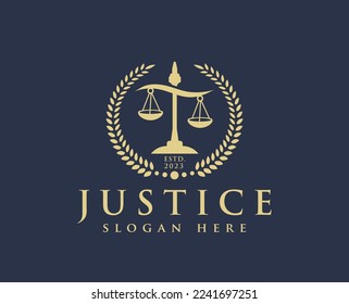 Justice logo, Law logo design vector, law firm