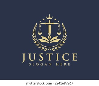 Justice logo, Law logo design vector, law firm