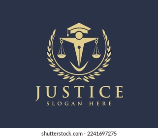 Justice logo, Law logo design vector, law firm