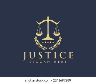 Justizlogo, Logo-Design-Vektorgrafik des Gesetzes, Anwaltskanzlei