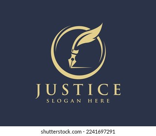 Logo de la justicia, vector de diseño del logo jurídico, bufete de abogados