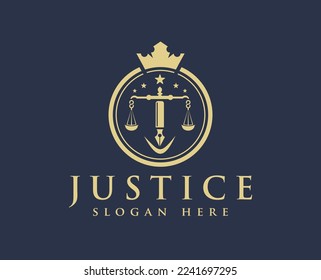 Justice logo, Law logo design vector, law firm
