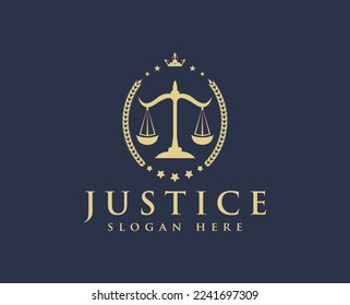 Justice logo, Law logo design vector, law firm
