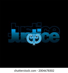 logo y afiche de justicia, palabras bonitas ilustraciones de vectores de justicia