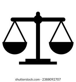 Justice logo or scale icon for design concept. Very suitable in various business purposes, also for icon, logo symbol and many more. Vector scale icon. Icon of injustice.