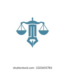 Diseño vectorial del logo de la justicia con una idea única y creativa para los negocios