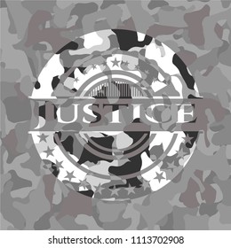  Justice on grey Justice written on a grey camouflage texture camo texture