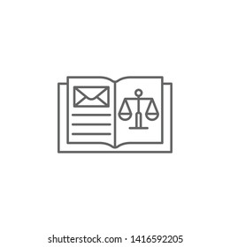 Justice justice outline icon. Elements of Law illustration line icon. Signs, symbols and vectors can be used for web, logo, mobile app, UI, UX