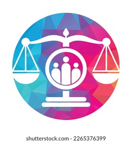 Justice people logo design vector. Law firm and people logo icon template design.