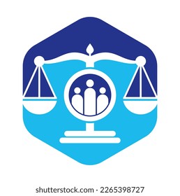 Justice people logo design vector. Law firm and people logo icon template design.