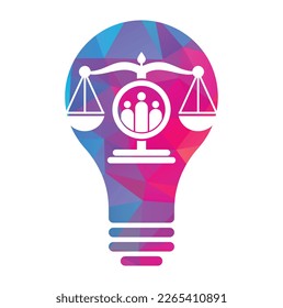 Justice people logo design vector. Law firm and people logo icon template design.