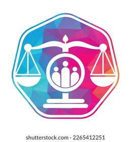 Justice people logo design vector. Law firm and people logo icon template design.