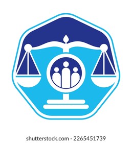 Justice people logo design vector. Law firm and people logo icon template design.
