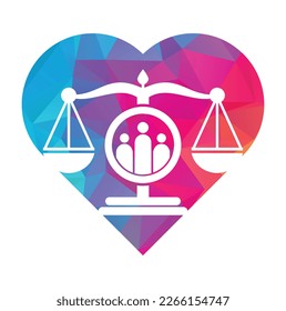 Vector de diseño del logo de la gente de la justicia. Diseño de la plantilla de iconos de la firma de abogados y del logotipo del personal.
