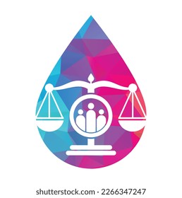 Justice people logo design vector. Law firm and people logo icon template design.