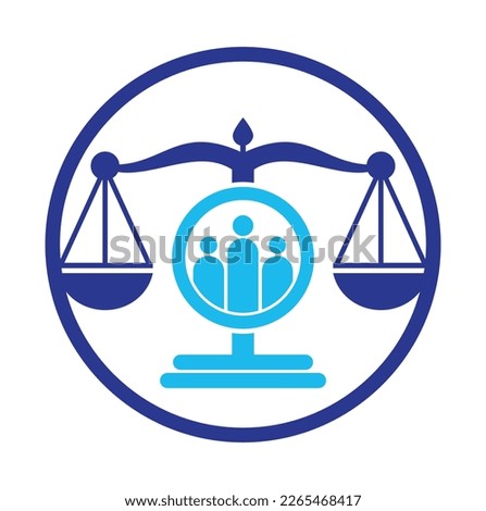 Justice people logo design vector. Law firm and people logo icon template design.