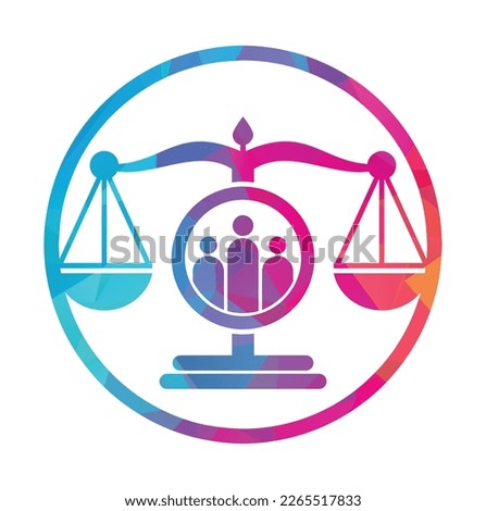 Justice people logo design vector. Law firm and people logo icon template design.