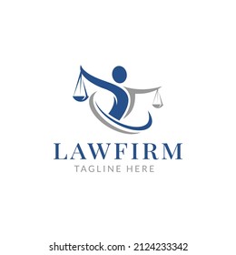 justice people logo, law firm logo design vector illustration