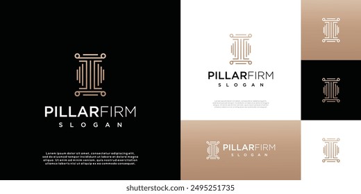 Justice pillar law firm logo design template.	