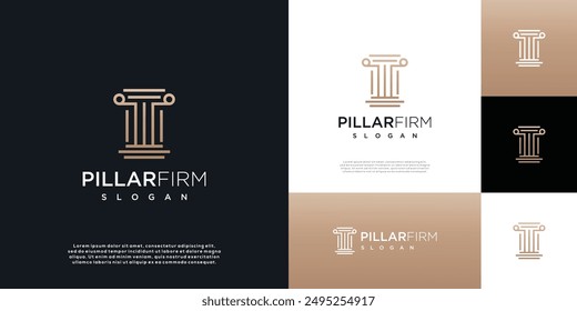 Plantilla de diseño de logotipo de bufete de abogados del pilar de justicia.	