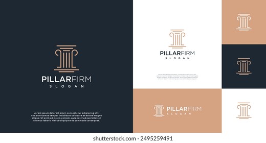 Justice pillar law firm logo design template.	