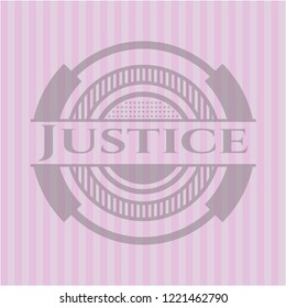 Justice pink emblem. Vintage.