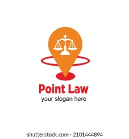 Plantilla vectorial de logotipo de punto de justicia, conceptos de diseño del logotipo de Creative Law Firme