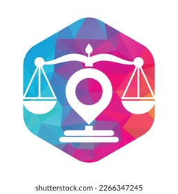  Plantilla vectorial de logotipo de punto de justicia. Diseño del logo de Creative Law Firm.