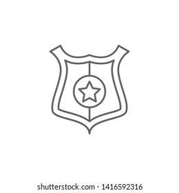 Justice police badge outline icon. Elements of Law illustration line icon. Signs, symbols and vectors can be used for web, logo, mobile app, UI, UX