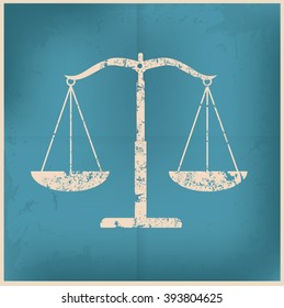 Justice scale design on old background,vector