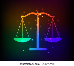 Justice scale design,rainbow concept,clean vector