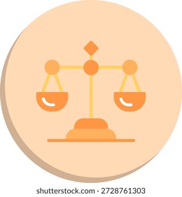 Justice Scale Flat Circle Style Icon