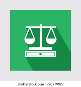 Justice Scale flat icon with long shadow
