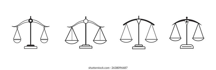Justice scale icon design,clean vector