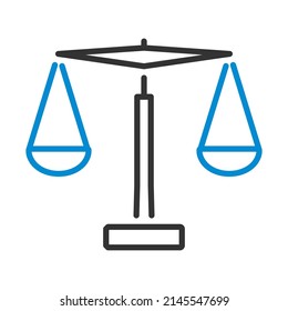 Justice Scale Icon. Editable Bold Outline With Color Fill Design. Vector Illustration.
