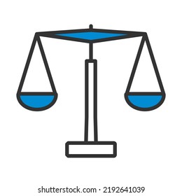 Symbol für Gerechtigkeit Bearbeitbare, fette Rahmenlinie mit Farbfülldesign. Vektorgrafik.