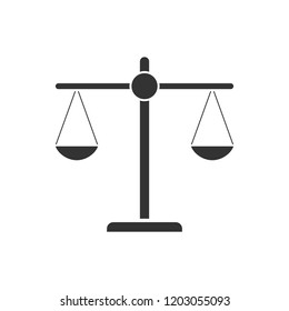 Justice scale. Icon Flat