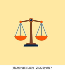Ícone de escala de Justiça no estilo de ilustração plana para direito do consumidor. Ideal para serviços jurídicos, regulamentos, proteção de direitos e projetos relacionados à lei.