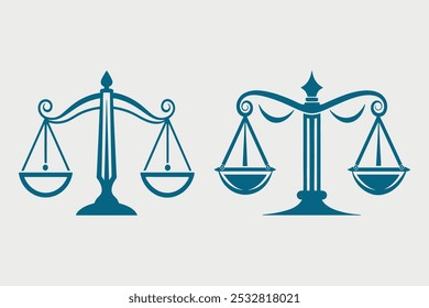 justice scale icon for graphic design and web use in trendy flat style