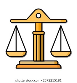 Justice scale icon. Law balance symbol. Libra in flat design.