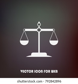 Justice scale icon. Law litigation measurement balance