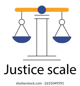 Justice Scale Icon with Legal Balance Symbol vector design
