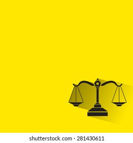justice scale icon with  long shadow.