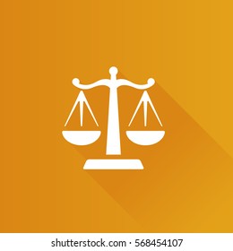 Justice Scale Icon In Metro User Interface Color Style. Law Litigation Balance