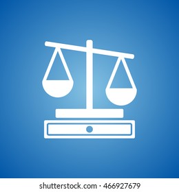 Justice Scale Icon on blue color. 