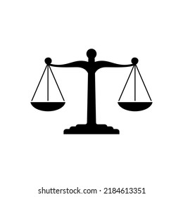 justice scale icon silhouette vector template