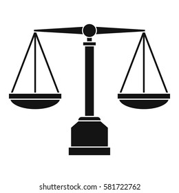 Justice Scale Icon Simple Illustration Justice Stock Vector (Royalty ...