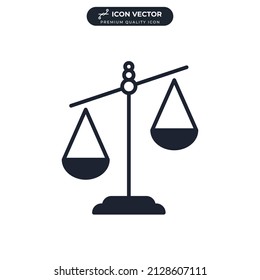 justice scale icon symbol template for graphic and web design collection logo vector illustration