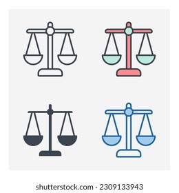 justice scale icon symbol template for graphic and web design collection logo vector illustration