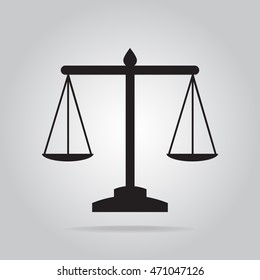 Justice scale icon, symbol vector illustration